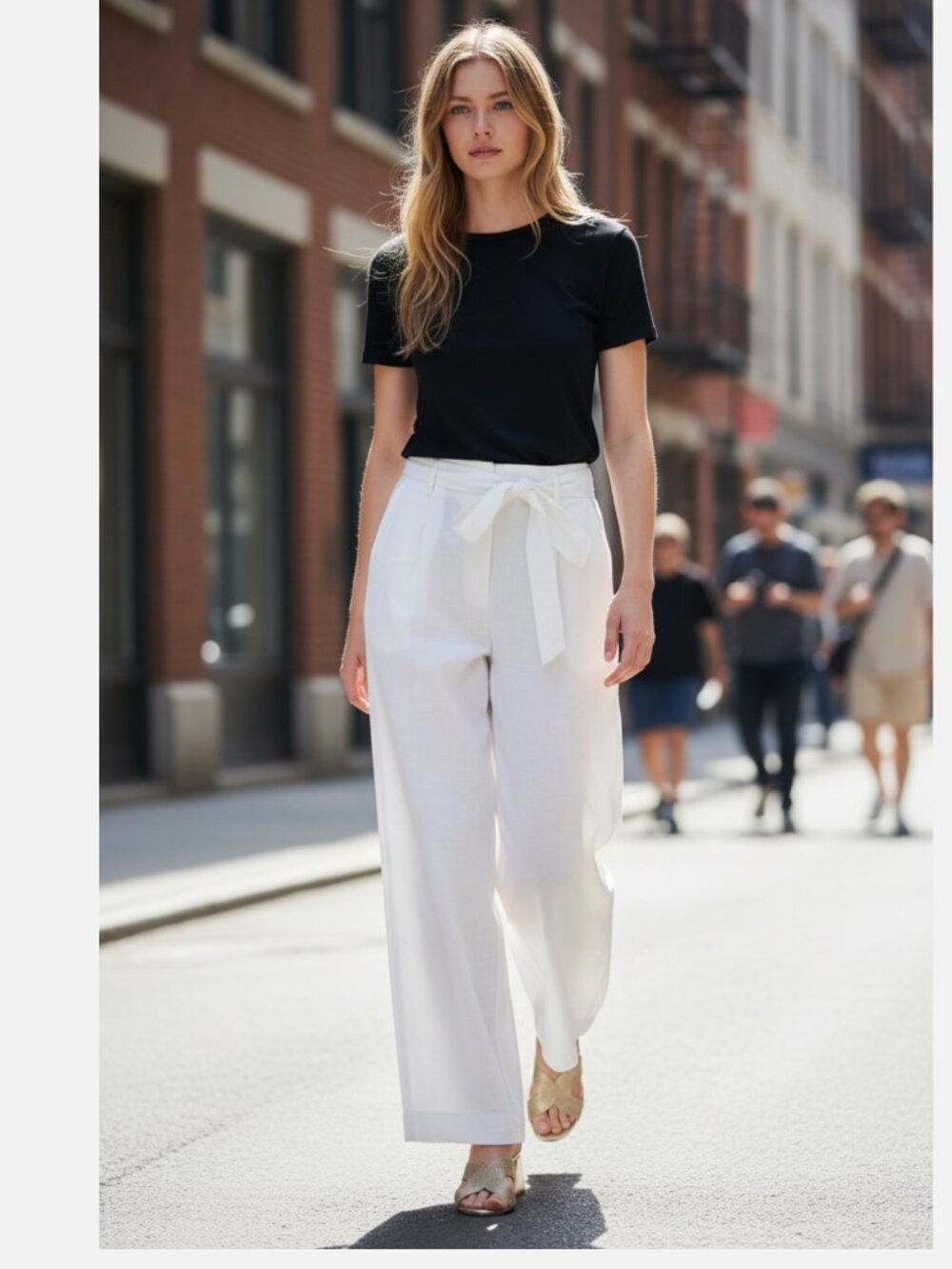 NWT Chico's Belted Pleated Wide-Leg Linen Pants 100% Linen US-12R